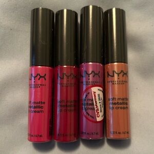 NYX Soft Matte Metallic Lip Creams Discontinued Sealed Paris Cannes Seoul Carlo